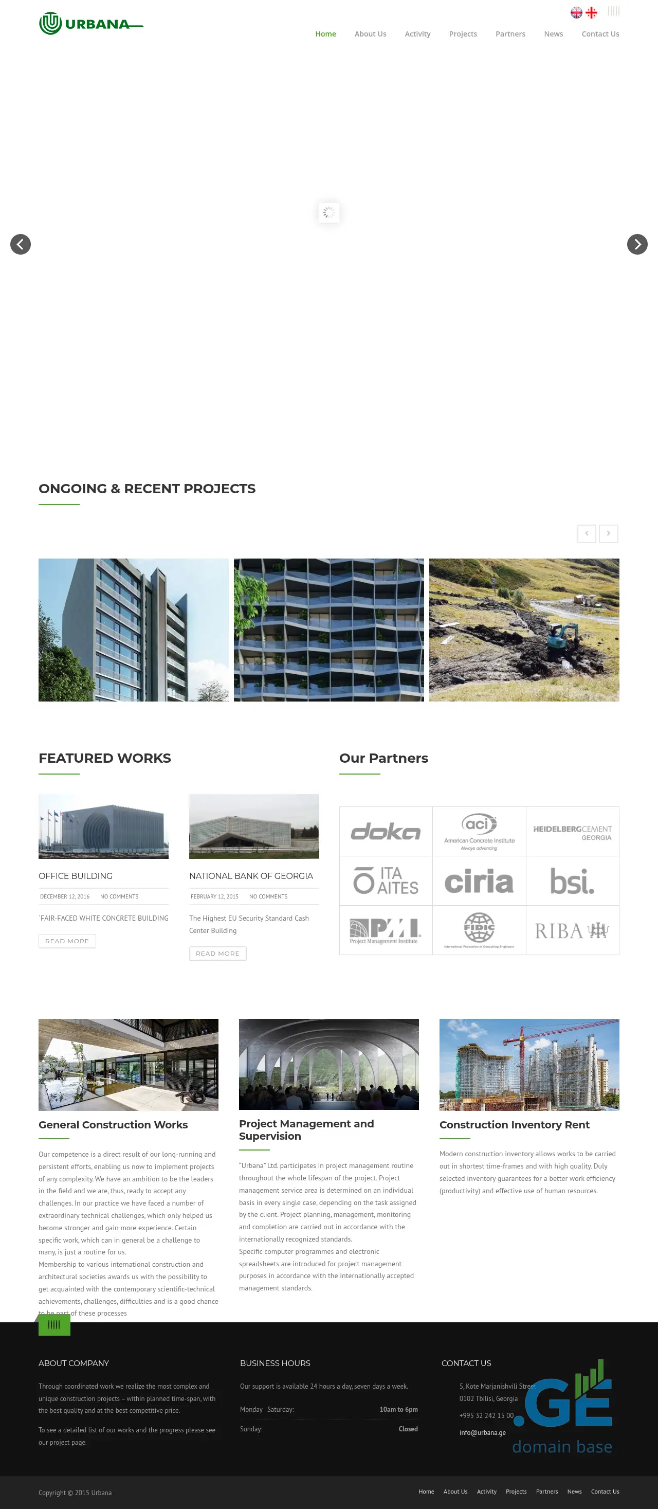Screenshot of the site urbana.ge