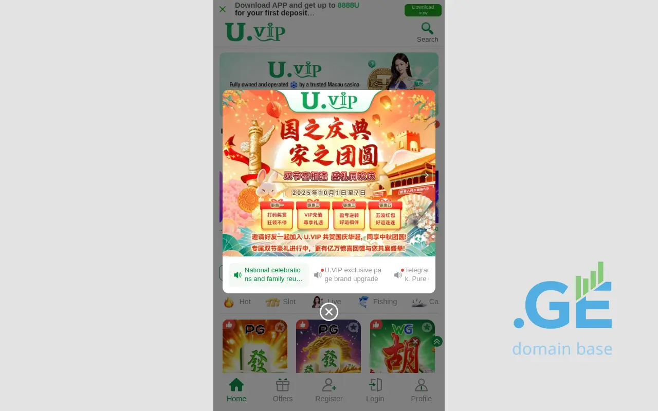 Screenshot of the site uvip.ge