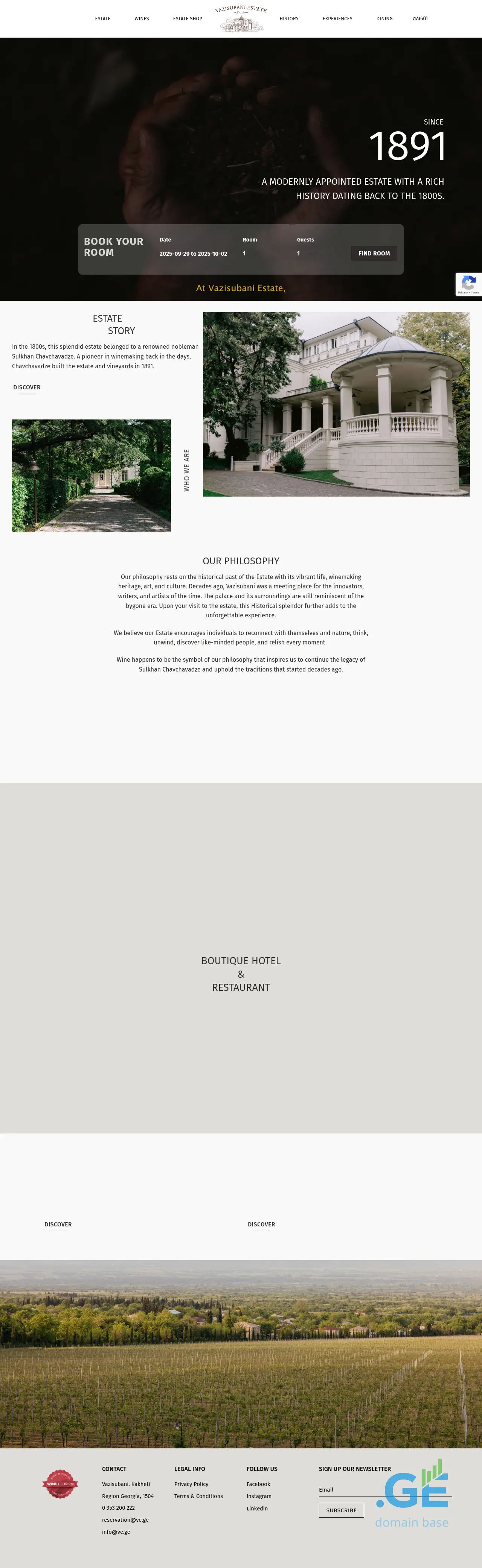 Screenshot of the site ve.ge