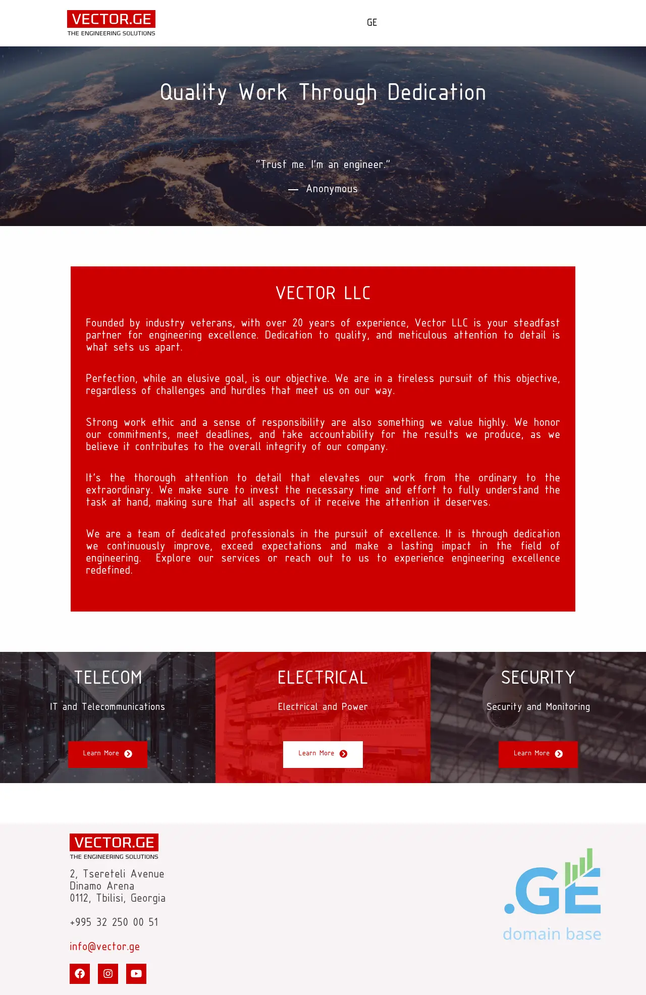 Screenshot of the site vector.ge
