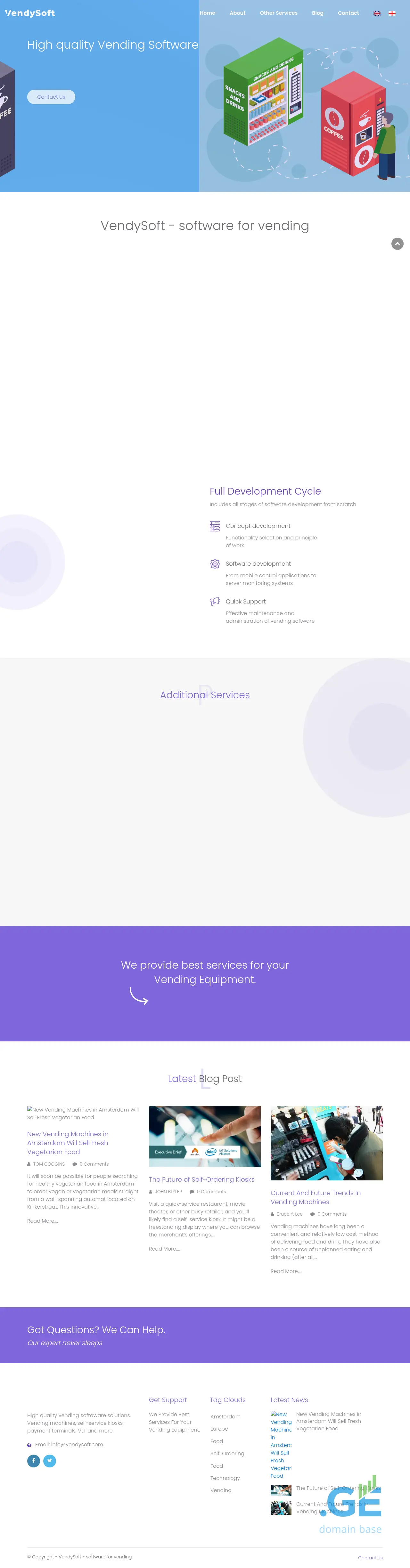 Screenshot of the site vendysoft.ge