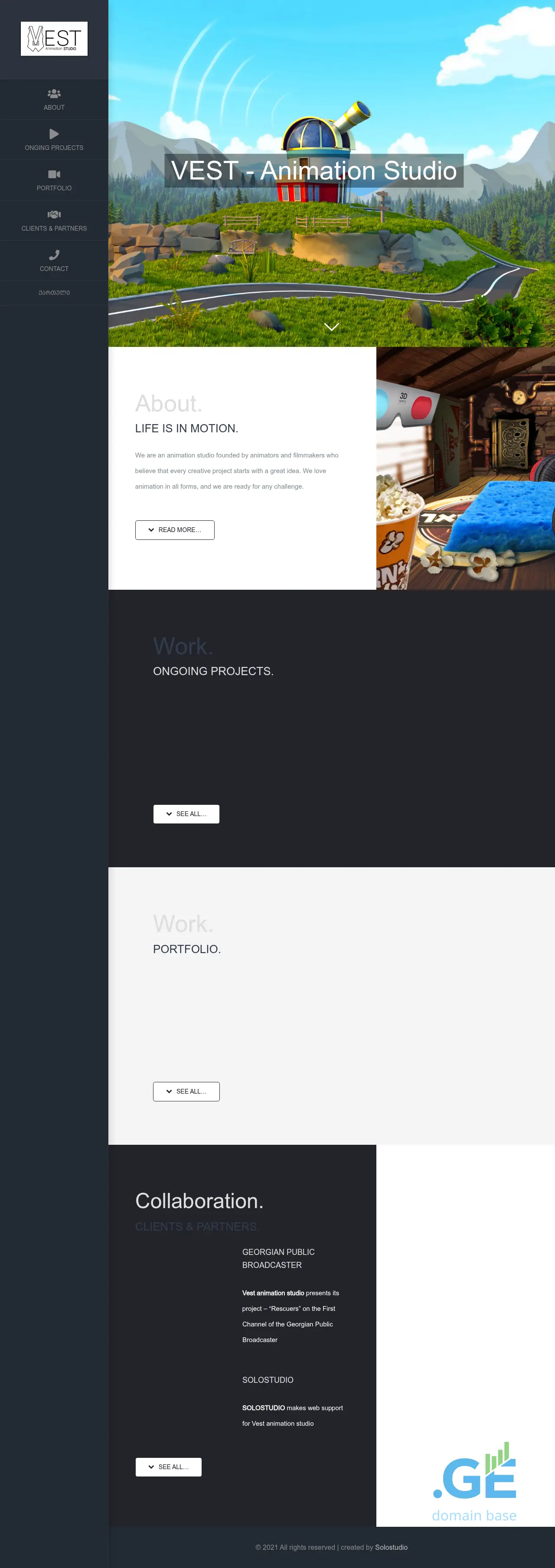 Screenshot of the site vestanima.ge