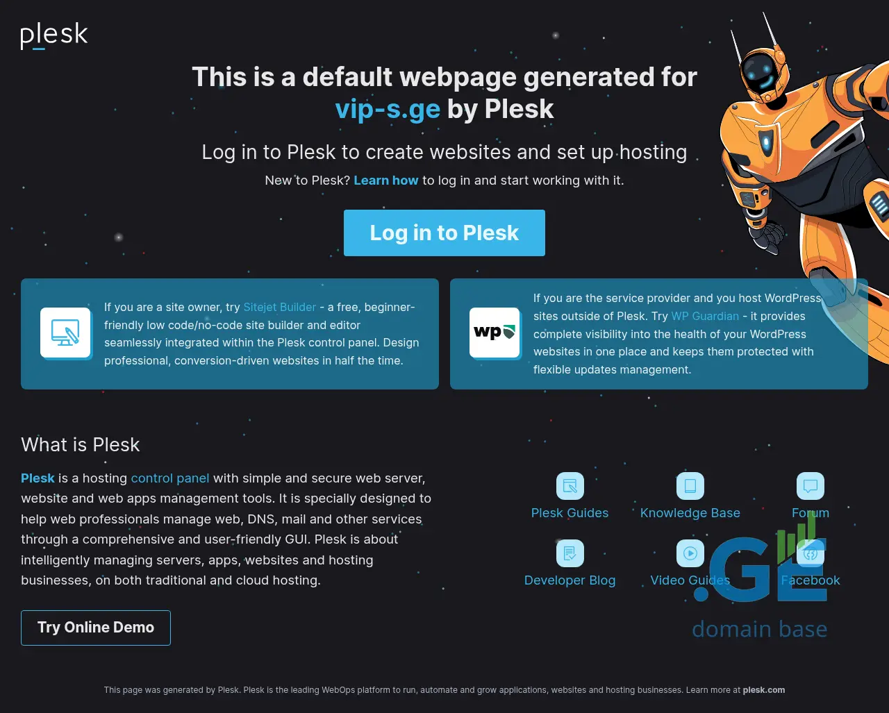 Screenshot of the site vip-s.ge