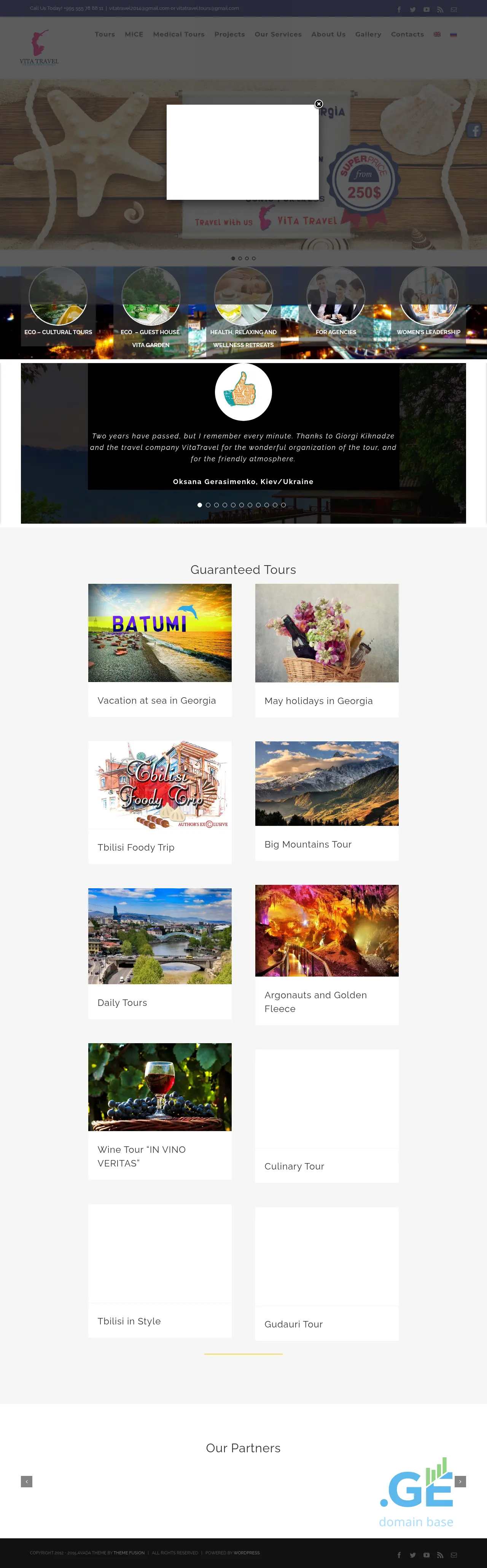 Screenshot of the site vitatravel.ge