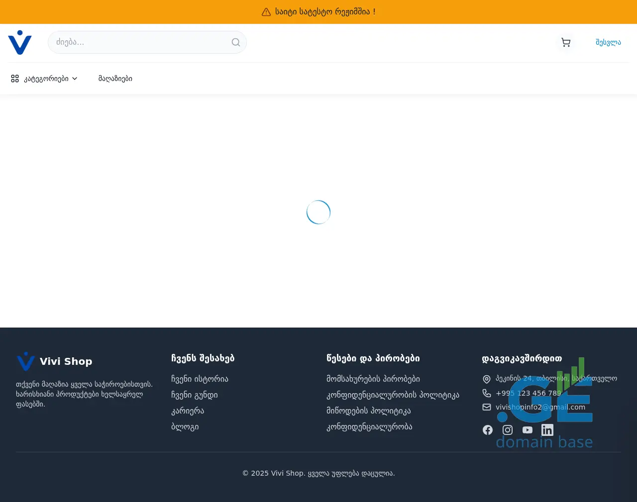 Screenshot of the site vivi.ge