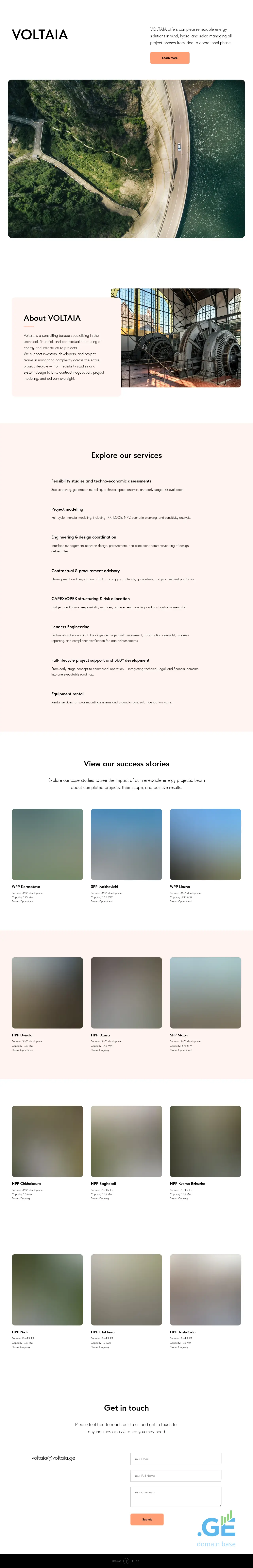 Screenshot of the site voltaia.ge