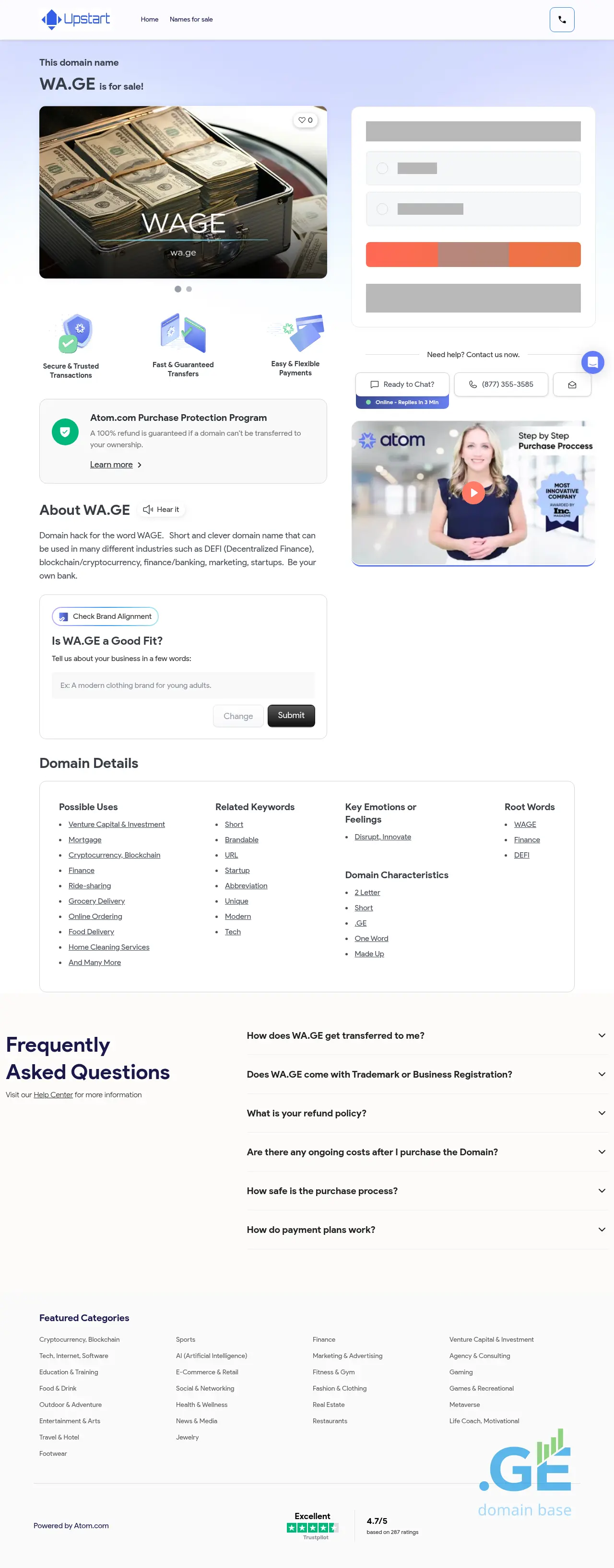 Screenshot of the site wa.ge