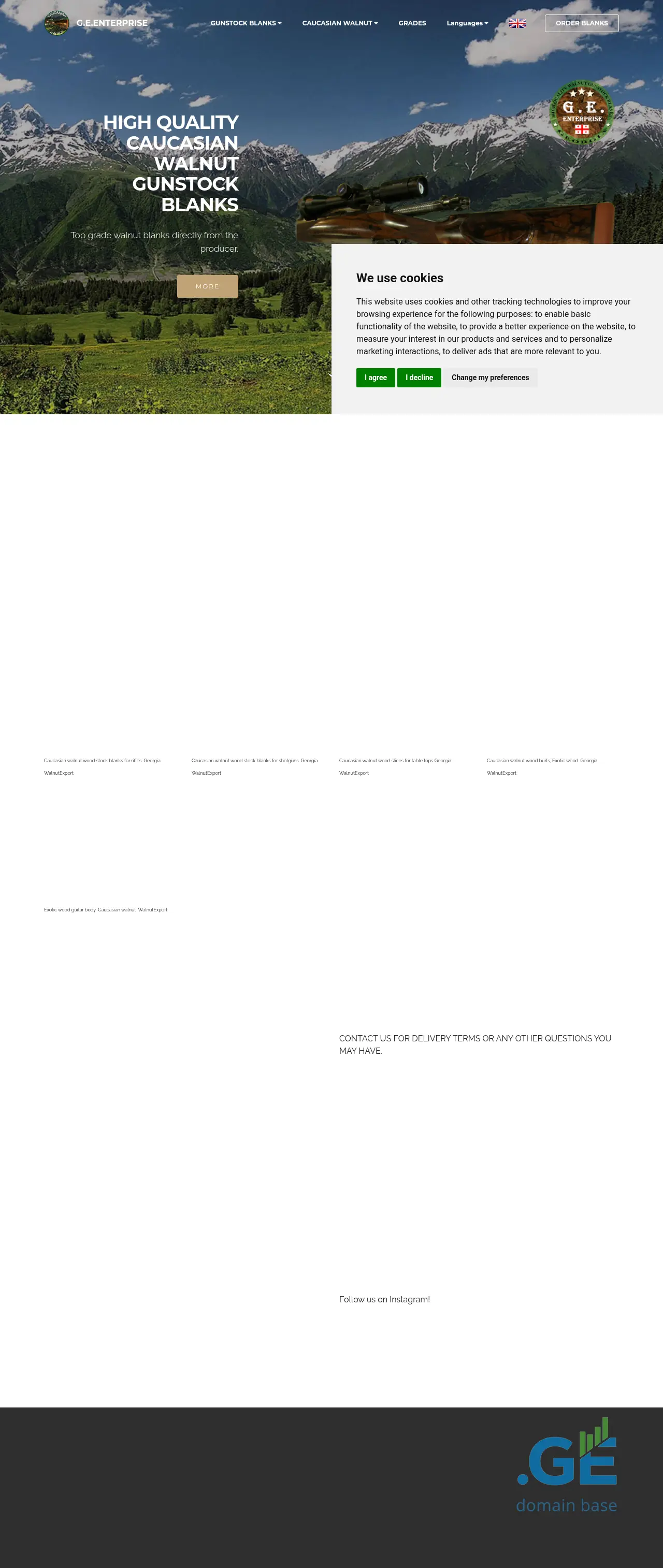 Screenshot of the site walnutexp.ge