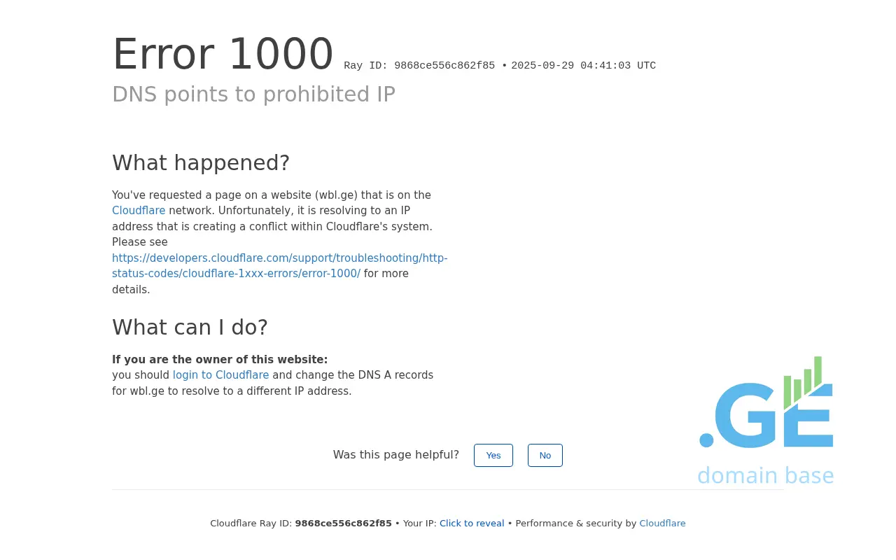 Screenshot of the site wbl.ge