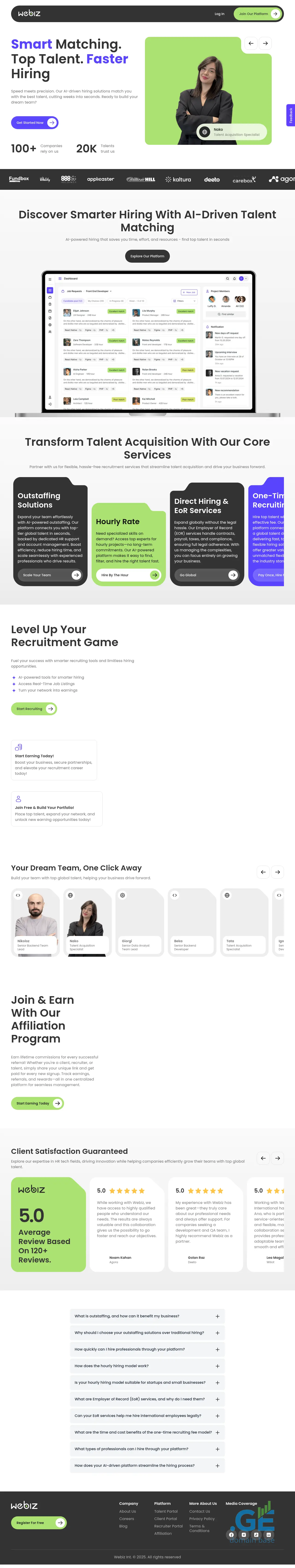 Screenshot of the site webiz.ge