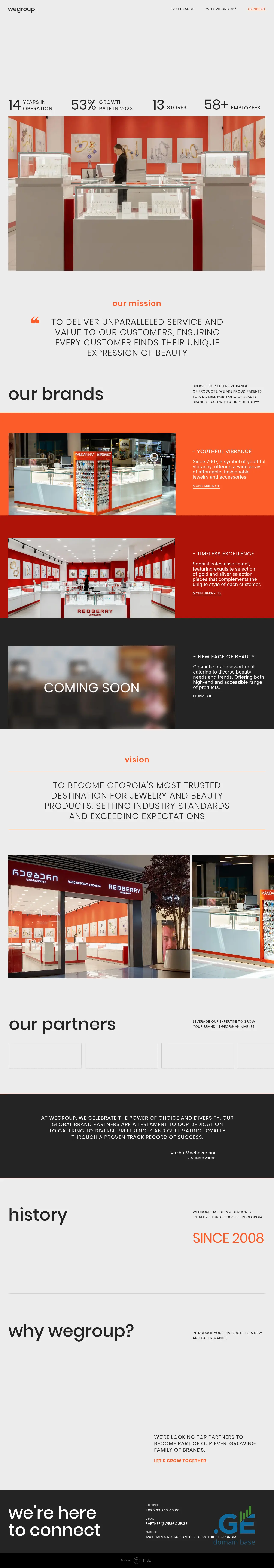 Screenshot of the site wegroup.ge