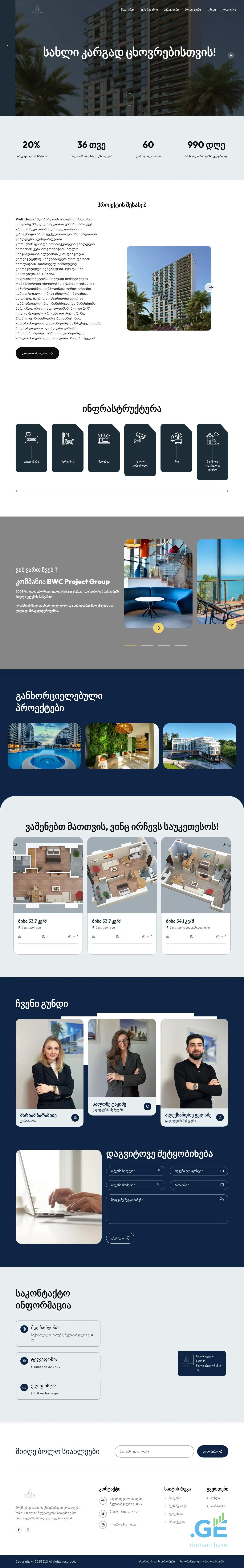 Screenshot of the site wellhome.ge