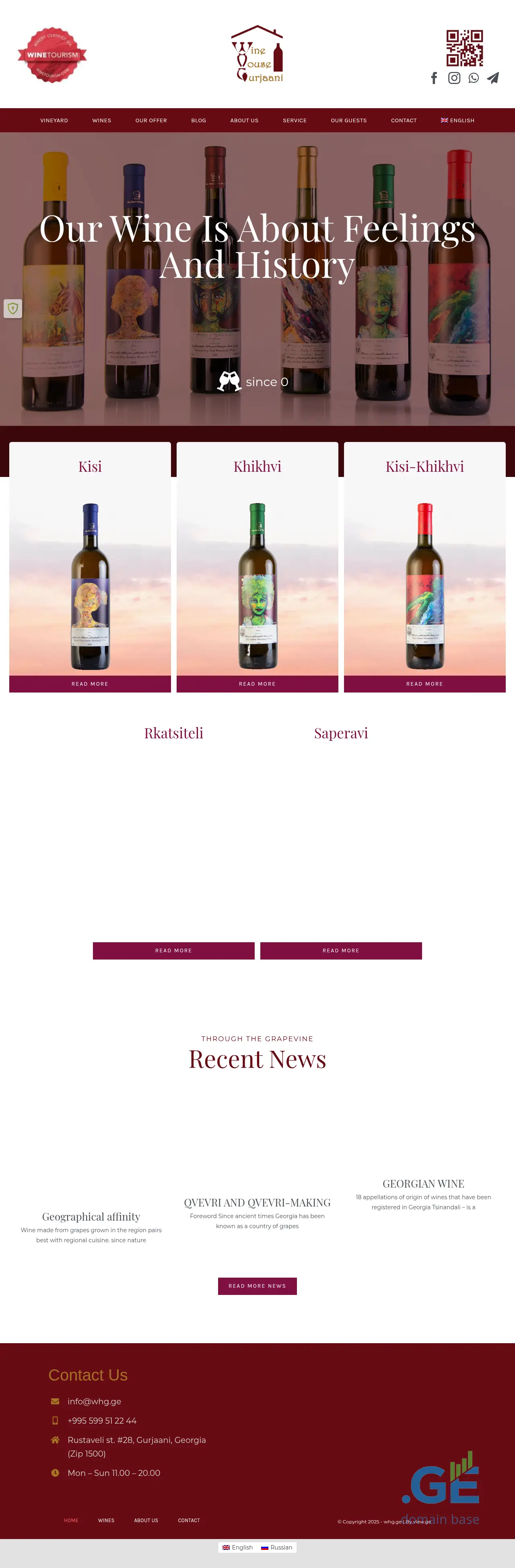 Screenshot of the site whg.ge