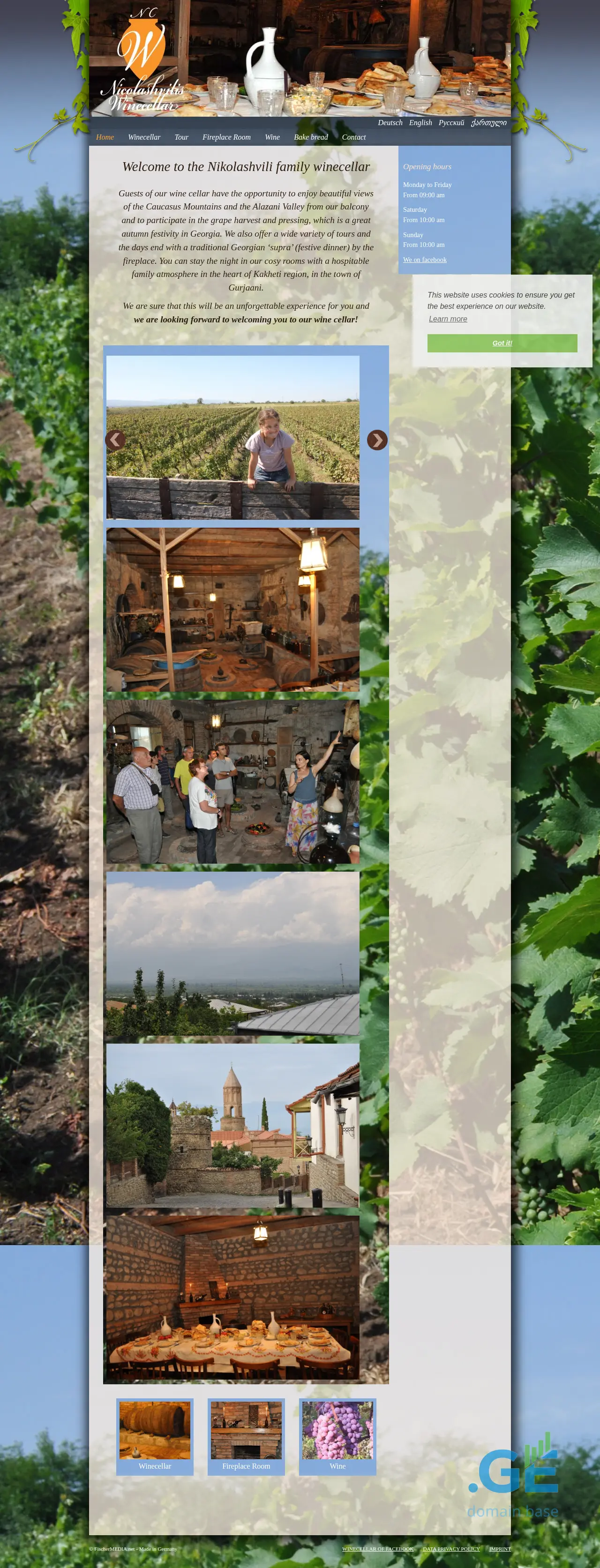 Screenshot of the site winecellar.ge