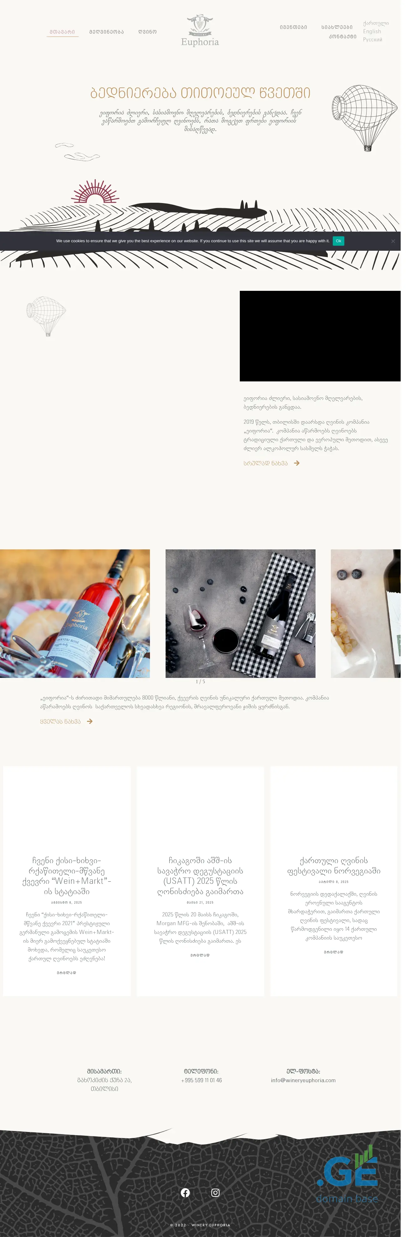 Screenshot of the site wineryeuphoria.ge