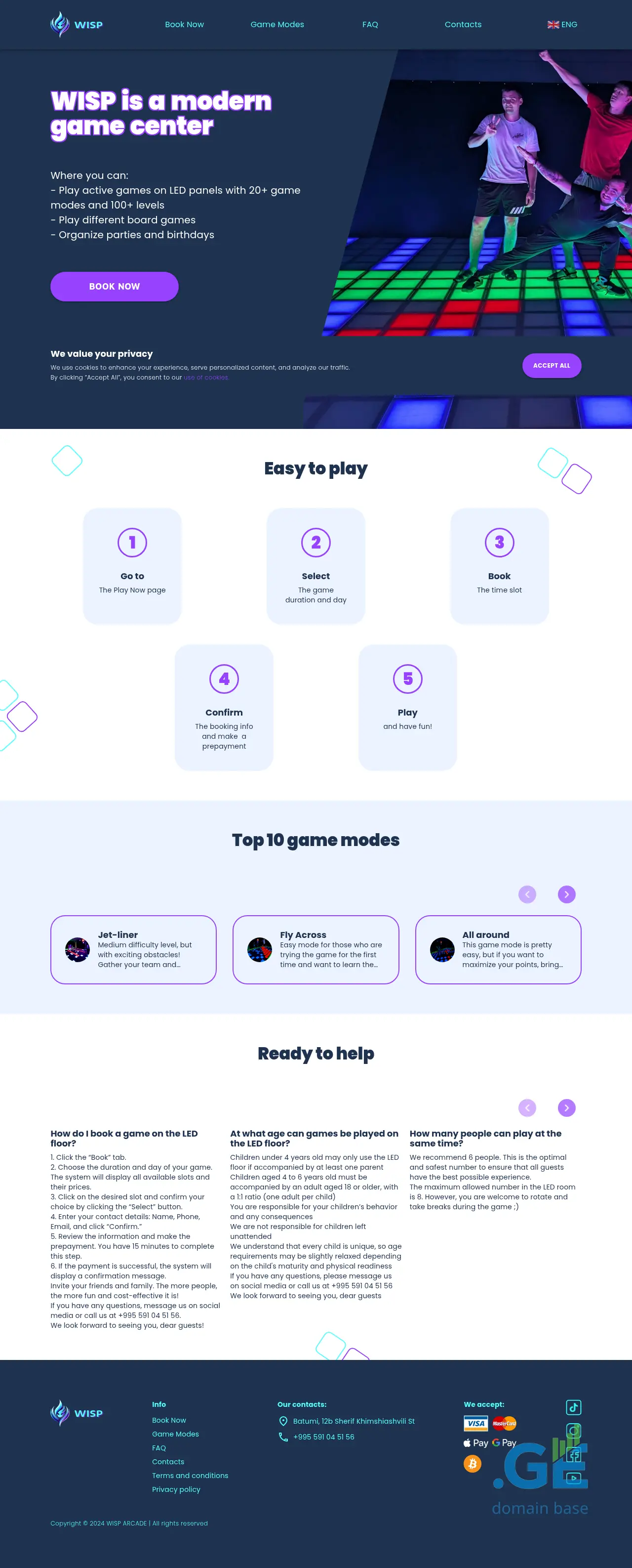 Screenshot of the site wisp.ge