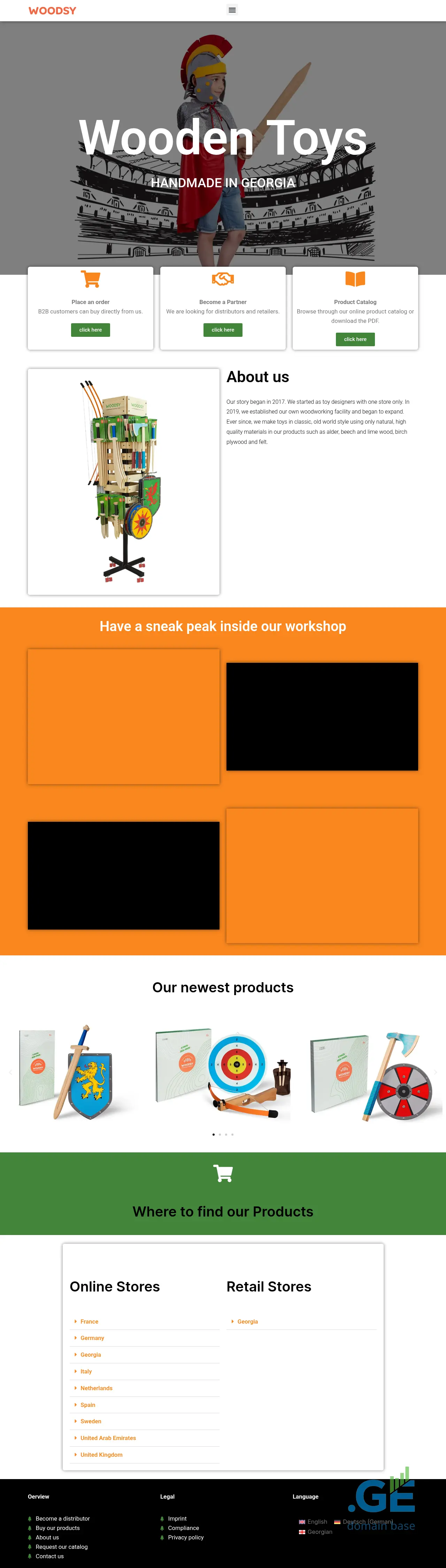 Screenshot of the site woodsy.ge