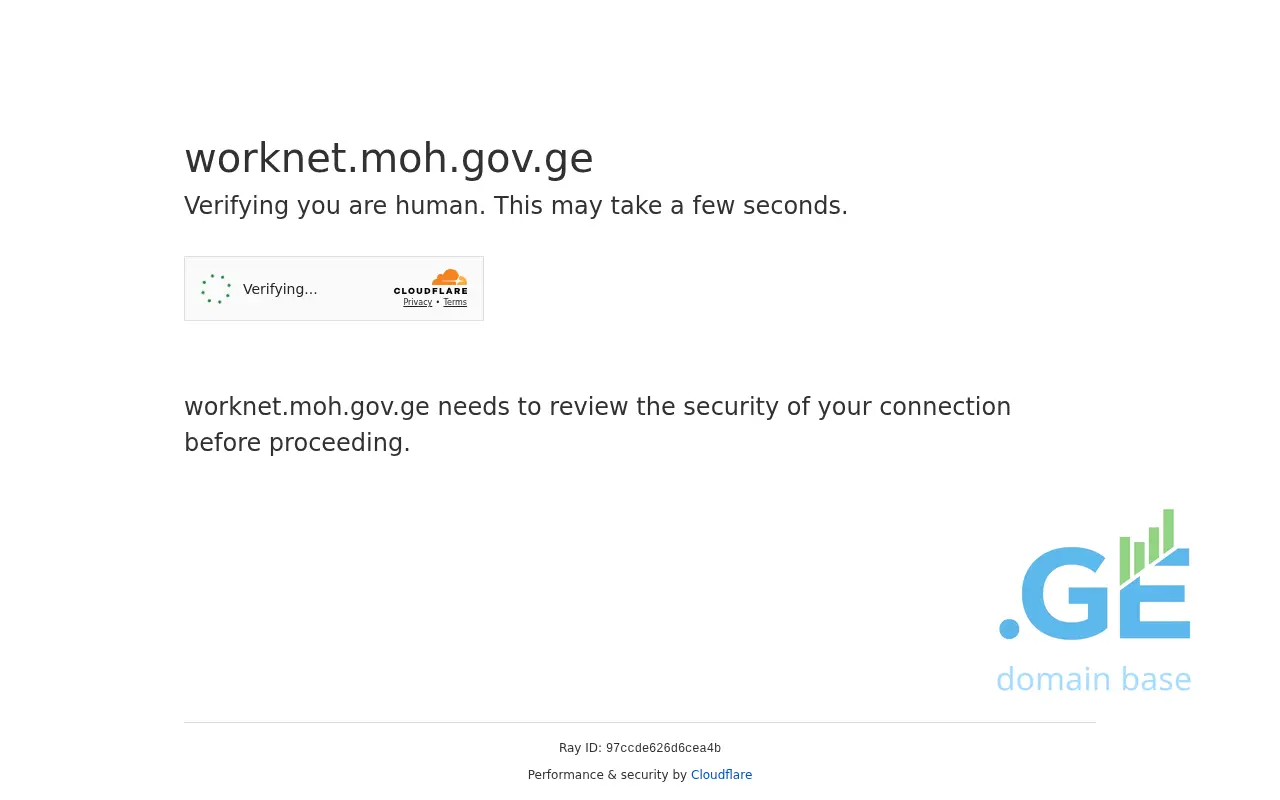 Screenshot of the site worknet.gov.ge
