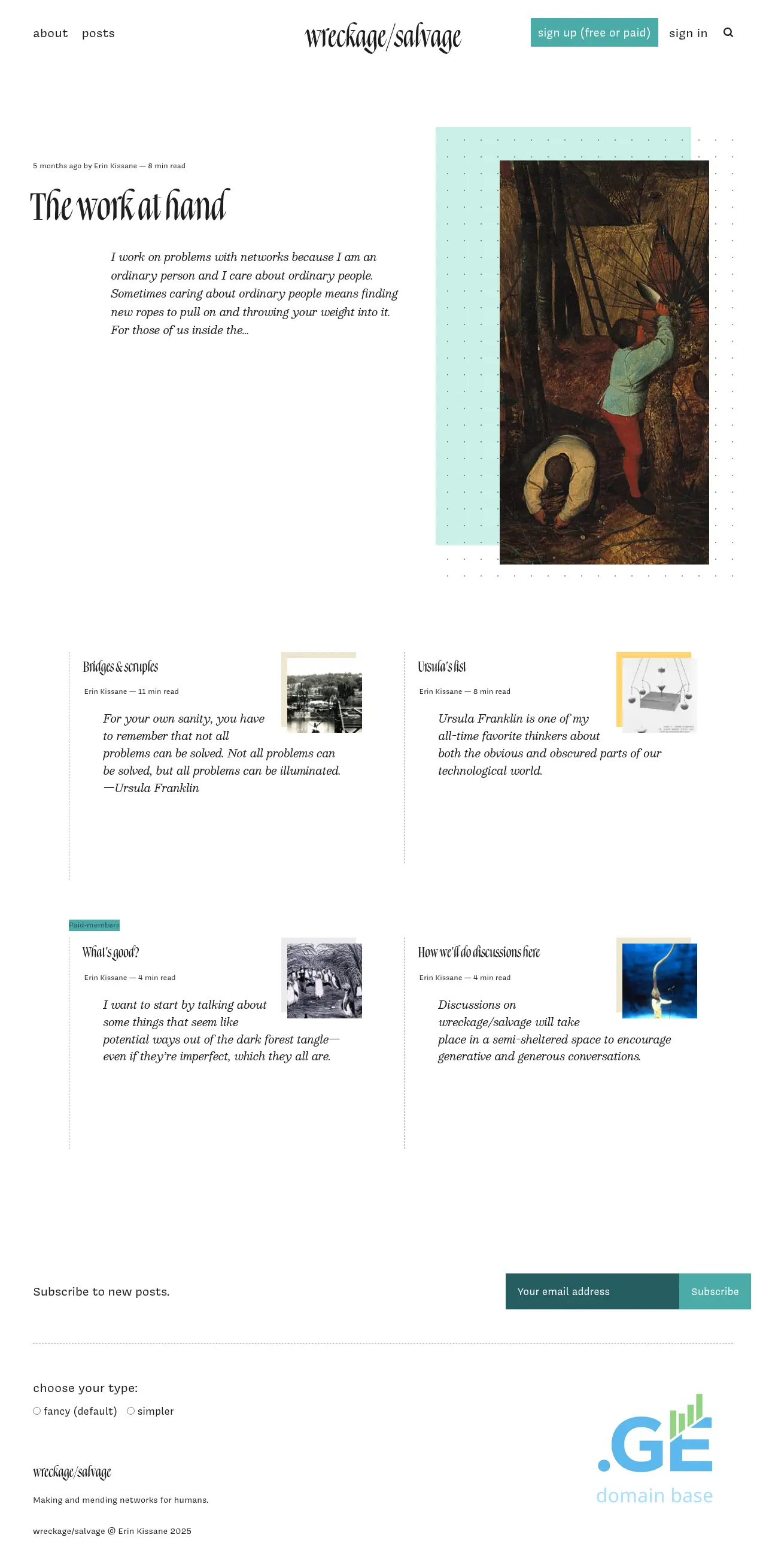 Screenshot of the site wrecka.ge