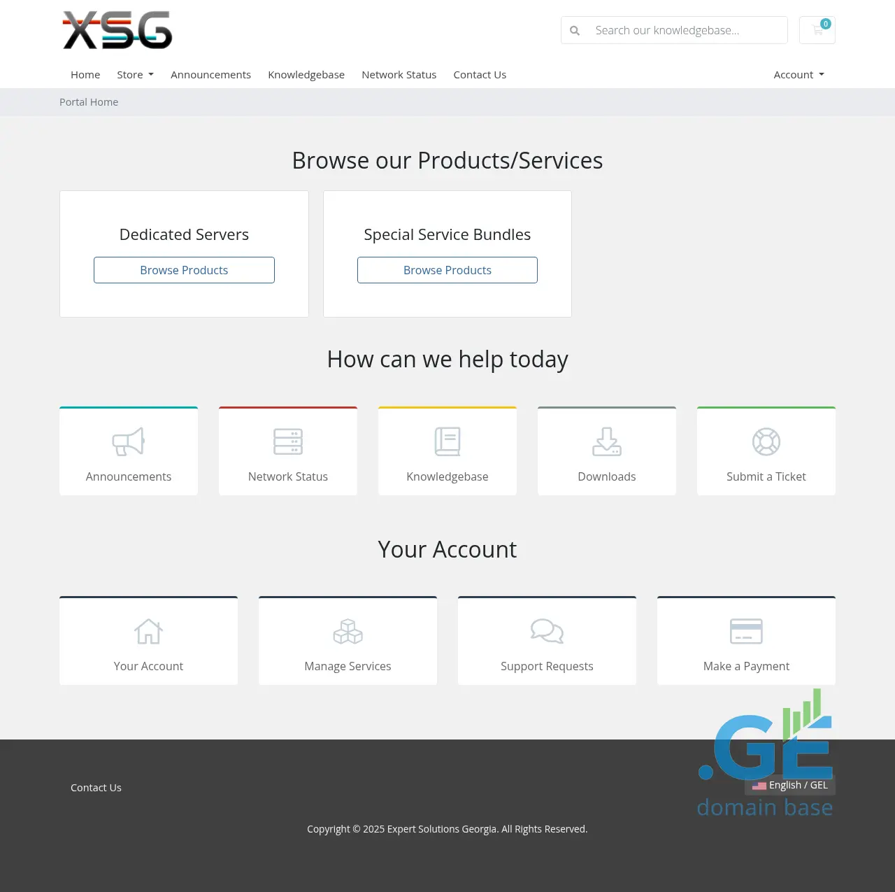 Screenshot of the site xsg.ge
