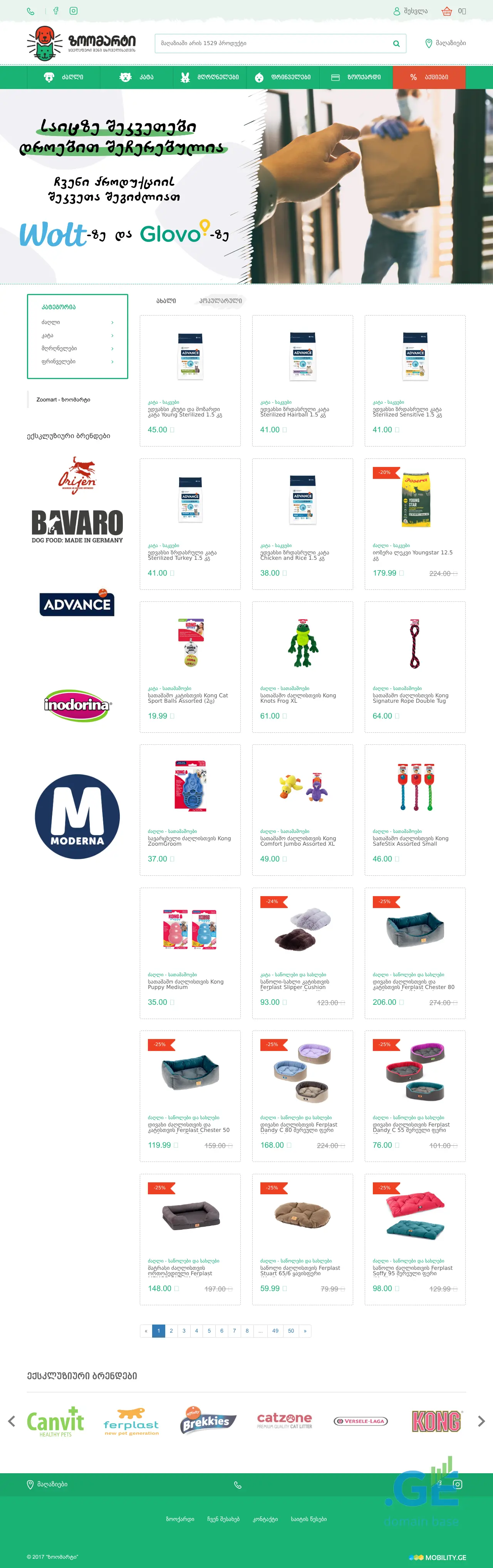Screenshot of the site zoomart.ge