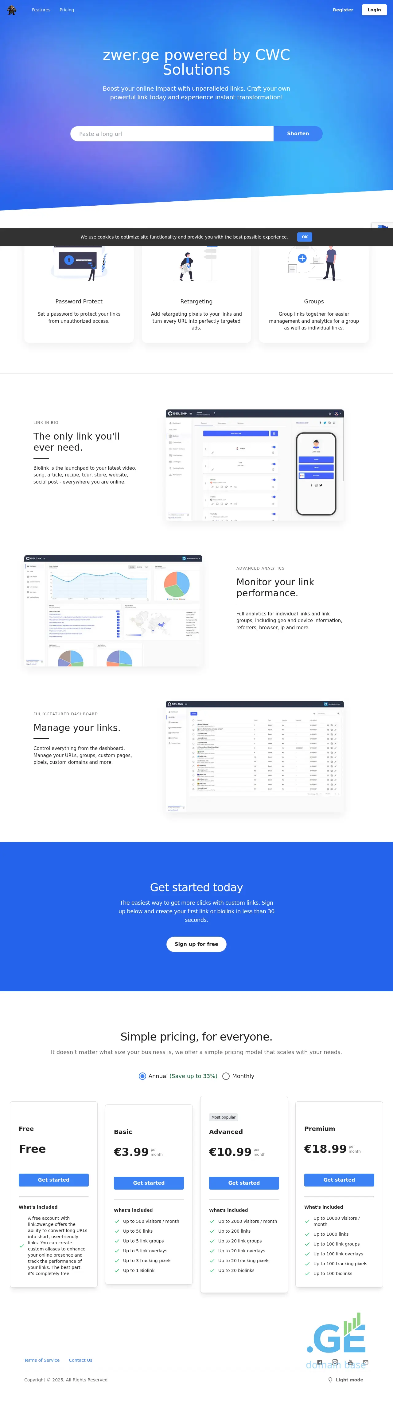 Screenshot of the site zwer.ge